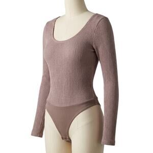 Cosabella One Piece Top L Brown Long Sleeve Balletcore Coquette Made in Italy